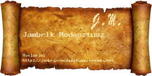 Jambrik Modesztusz névjegykártya